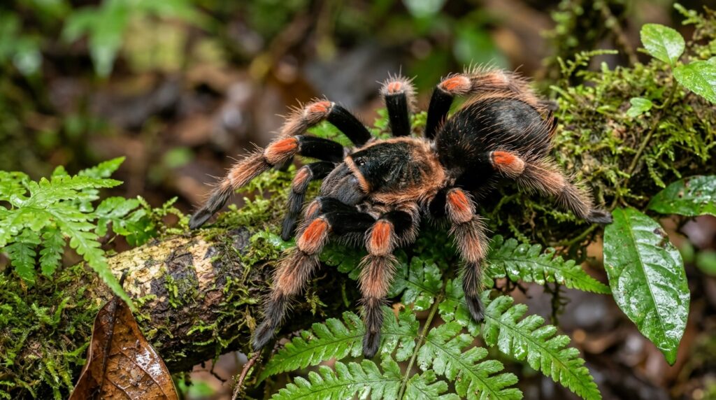 tarántula de rodillas rojas - Abdomegaphobema mesomelas -